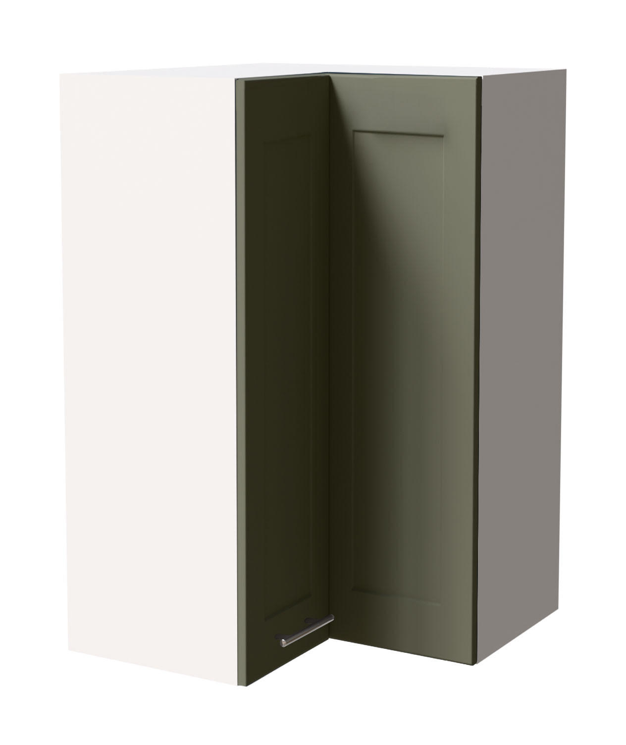 ECKHÄNGESCHRANK Oslo W14/60 Weiß / Reed Green Matt 60 / 60 / 96cm - Weiß/Grün, Holz/Holzwerkstoff (60/96/60cm) - Feldmann-Wohnen