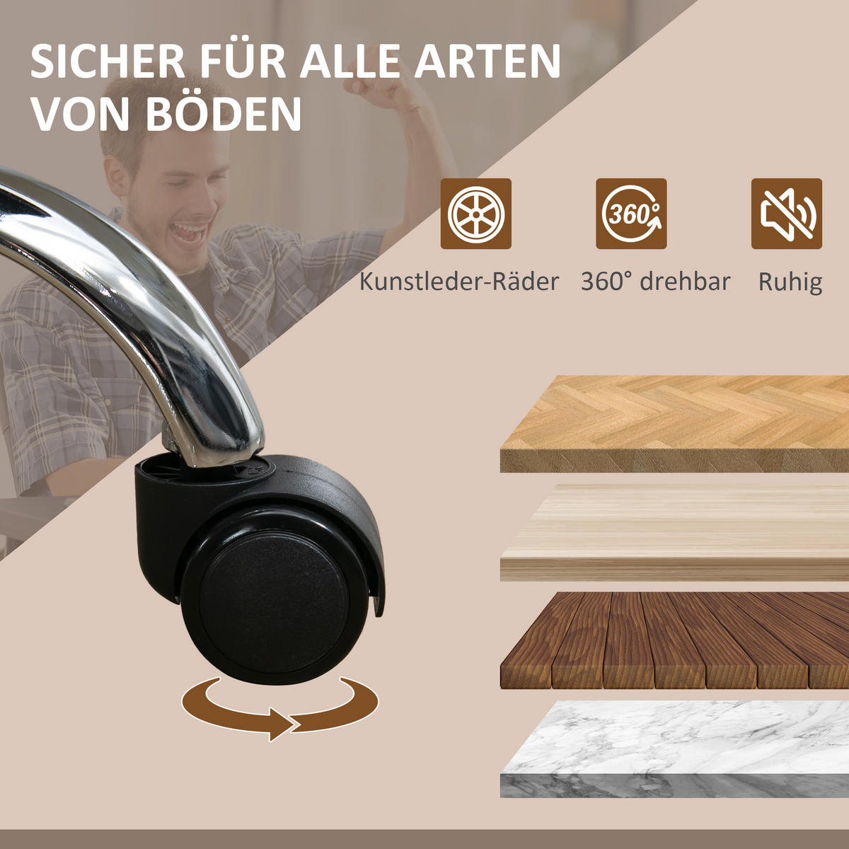 BÜROSTUHL mit Massagefunktion, Grau - Grau, Metall (67/119/72cm) - HOMCOM