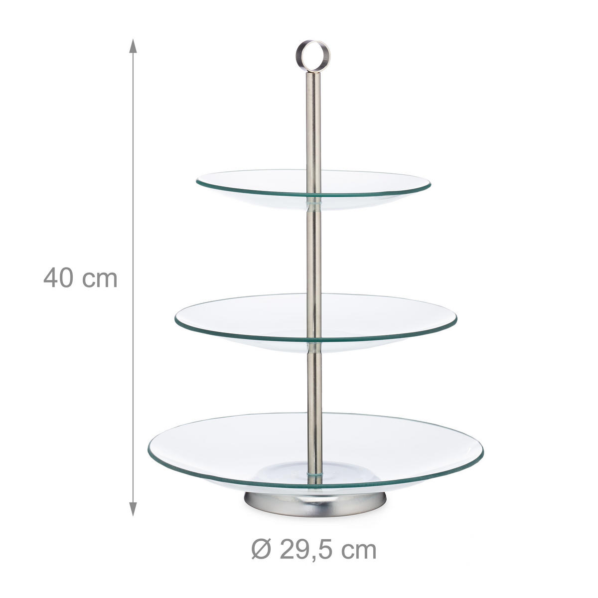 ETAGERE - Transparent, Glas/Metall (29.5/40cm) - Relaxdays