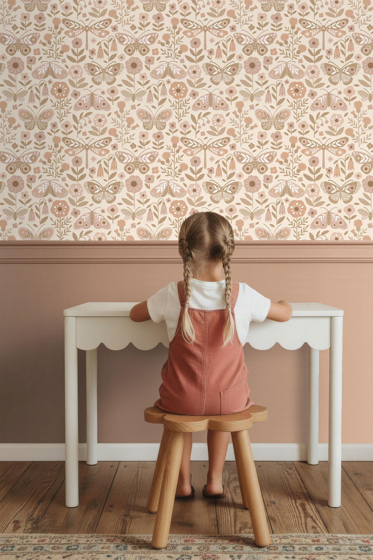 TAPETE Blumen & Schmetterlinge 50 x 900 cm - Beige, Papier (50/0.1cm) - ESTAhome