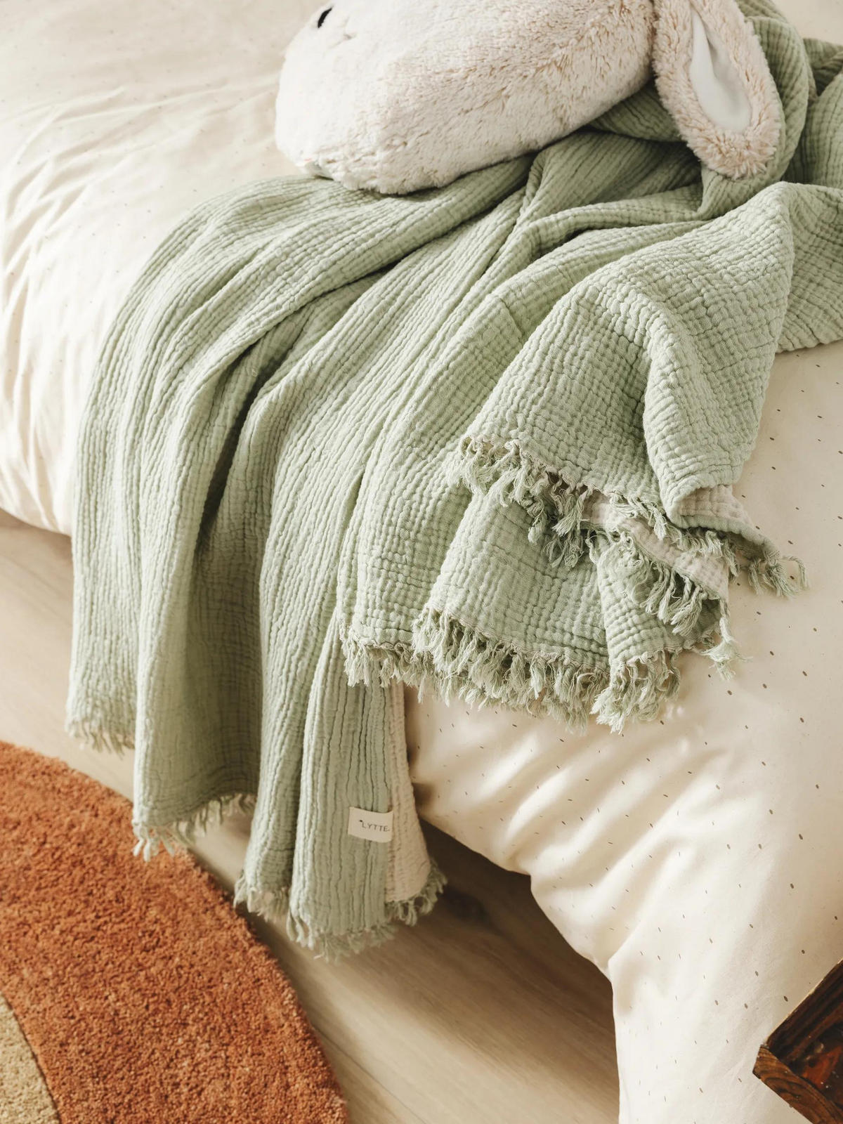 BAUMWOLLDECKE Lilo Hellgrün 130x170 cm - Hellgrün, Textil (130/170cm) - Lytte