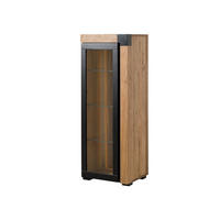 VITRINE Eiche 53x45x144 natur geölt ROTTERDAM #102 - Braun, Holz (53/144/45cm) - Massivmoebel24