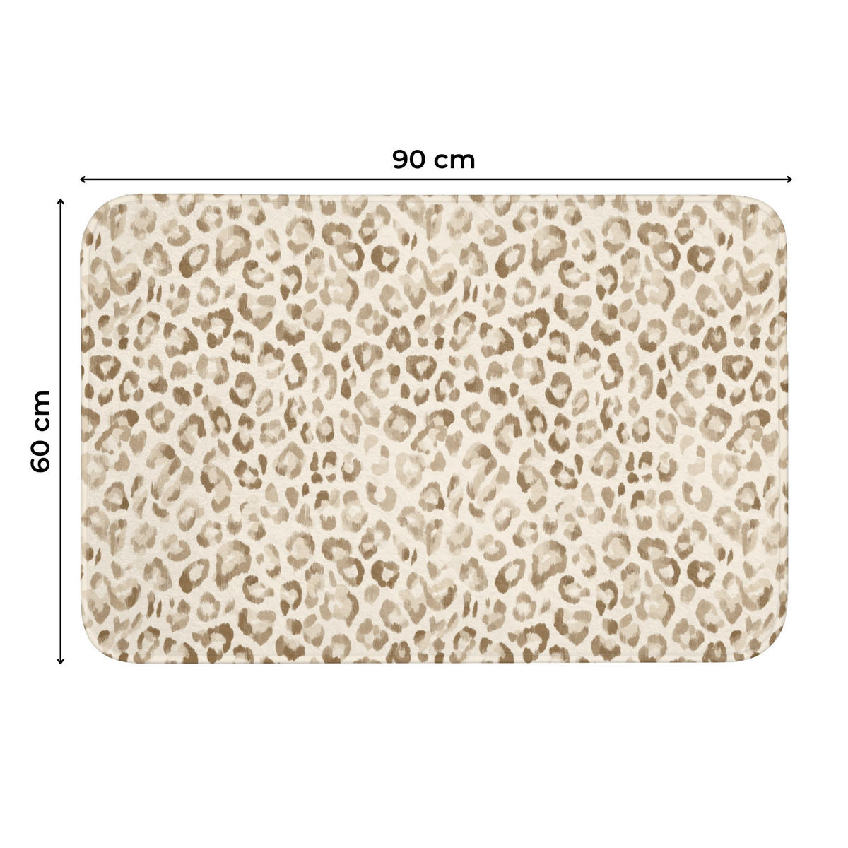 WC PŘEDLOŽKA Leopard - Classic - Béžová 90x60 cm - světle hnědá, textil/plast (90/1cm) - OnlyWow