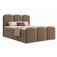 BOXBETT ROYAL 120x200 cm in Braun, Bettkasten, Topper, Velvet-Stoff - Braun, Holz/Textil (120/200cm) - EMLAR Home