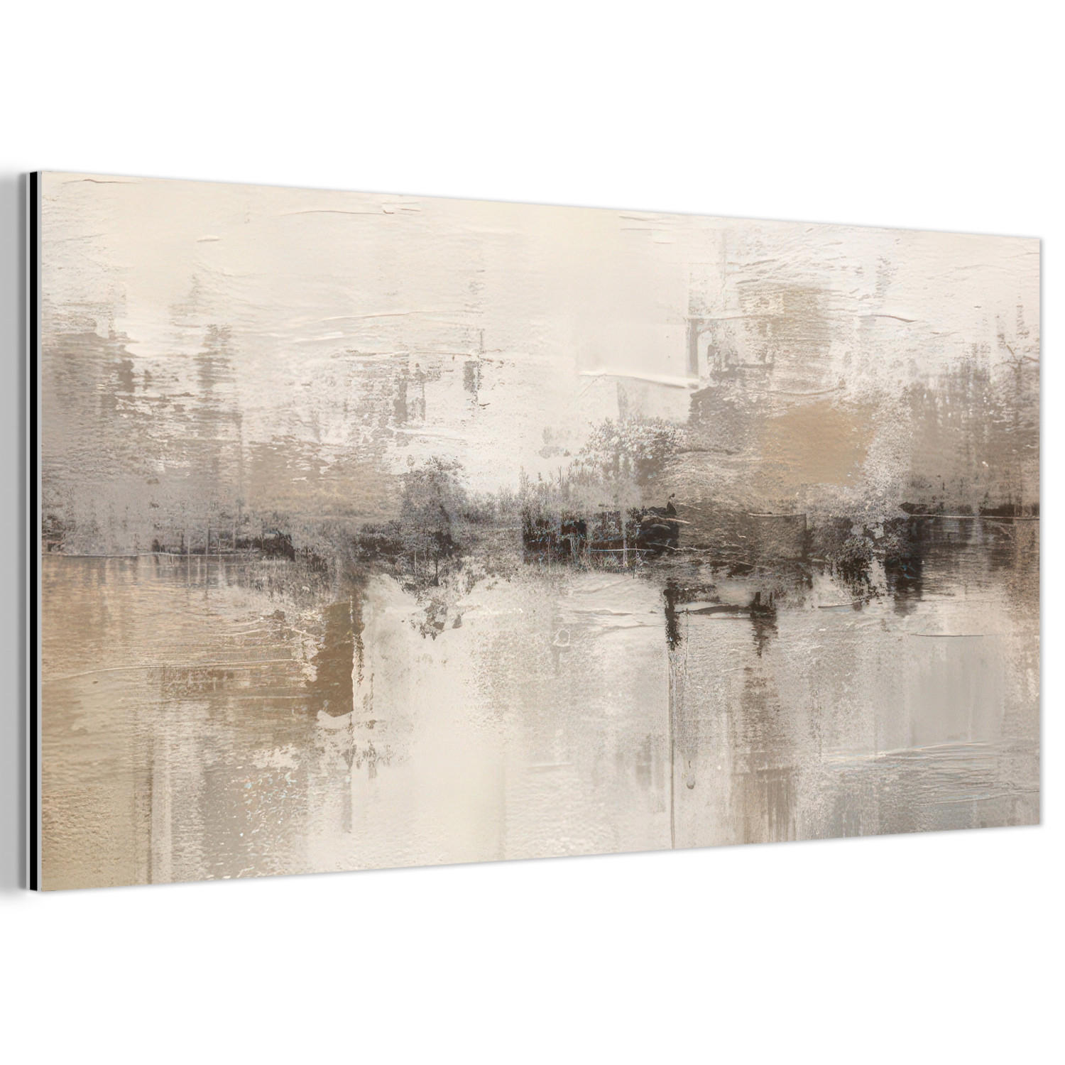 METALLBILD Moderne Kunst - Abstrakt - Beige 80x40 cm - Beige, Metall (80/40cm) - MuchoWow