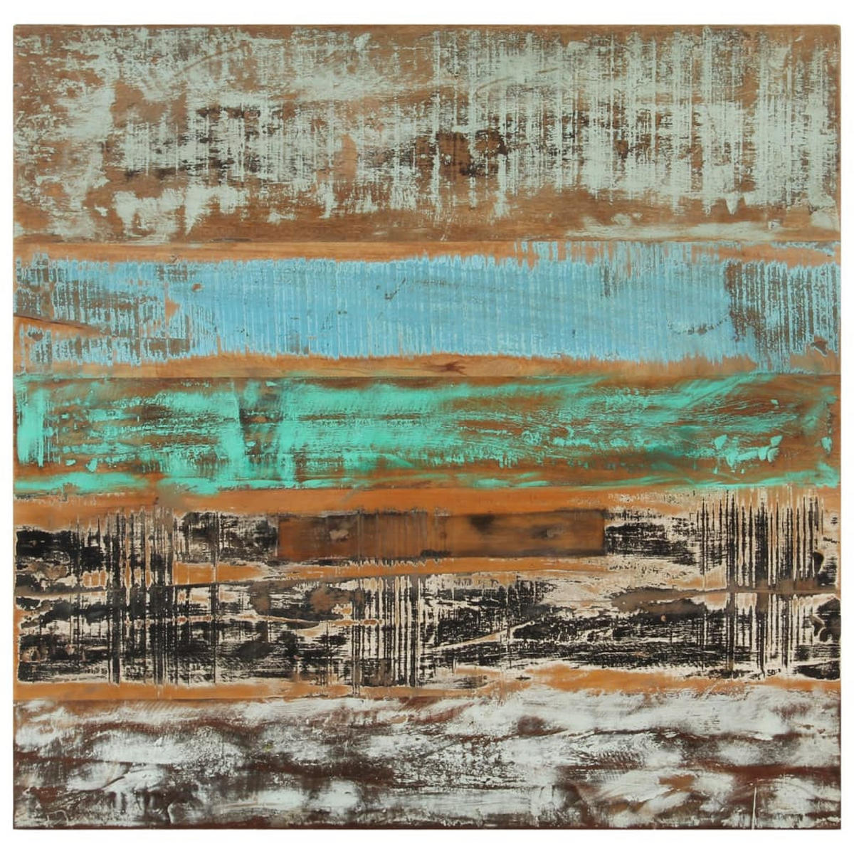 ESSTISCH 82/80/76 cm aus Altholz Massiv - Multicolor, Holz (80/82/76cm) - vidaXL