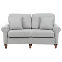 2-SITZER-SOFA hellgrau Ginnerup - Dunkelbraun/Grau, Textil (154/84/76cm) - Beliani