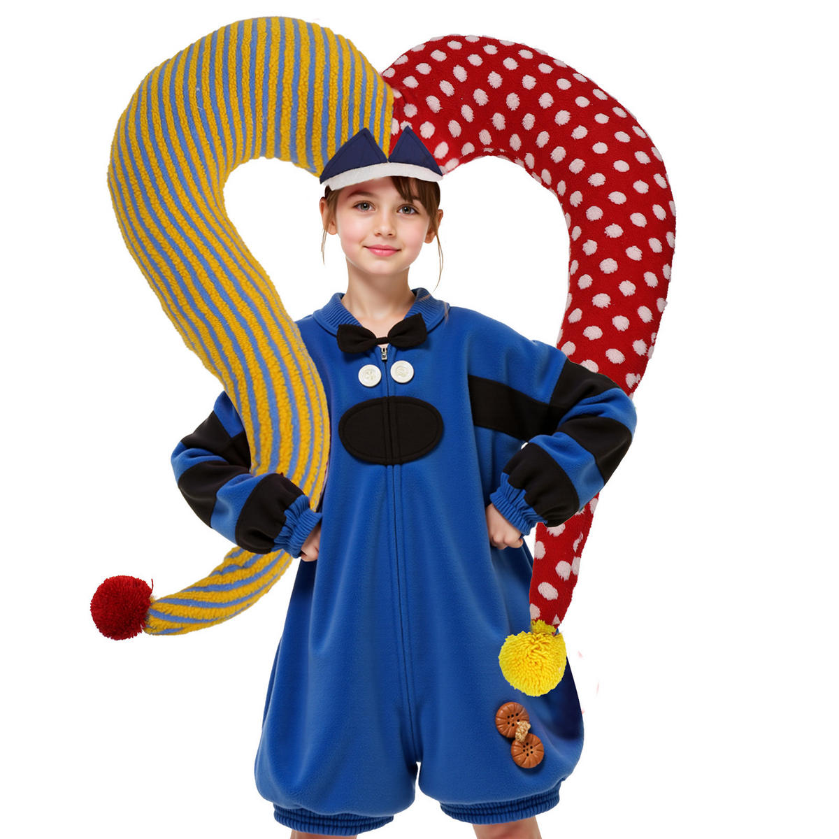 KISSEN in Clownform Kann als Hut verwendet werden - Gelb/Rot, Textil (100/110cm) - Vercart