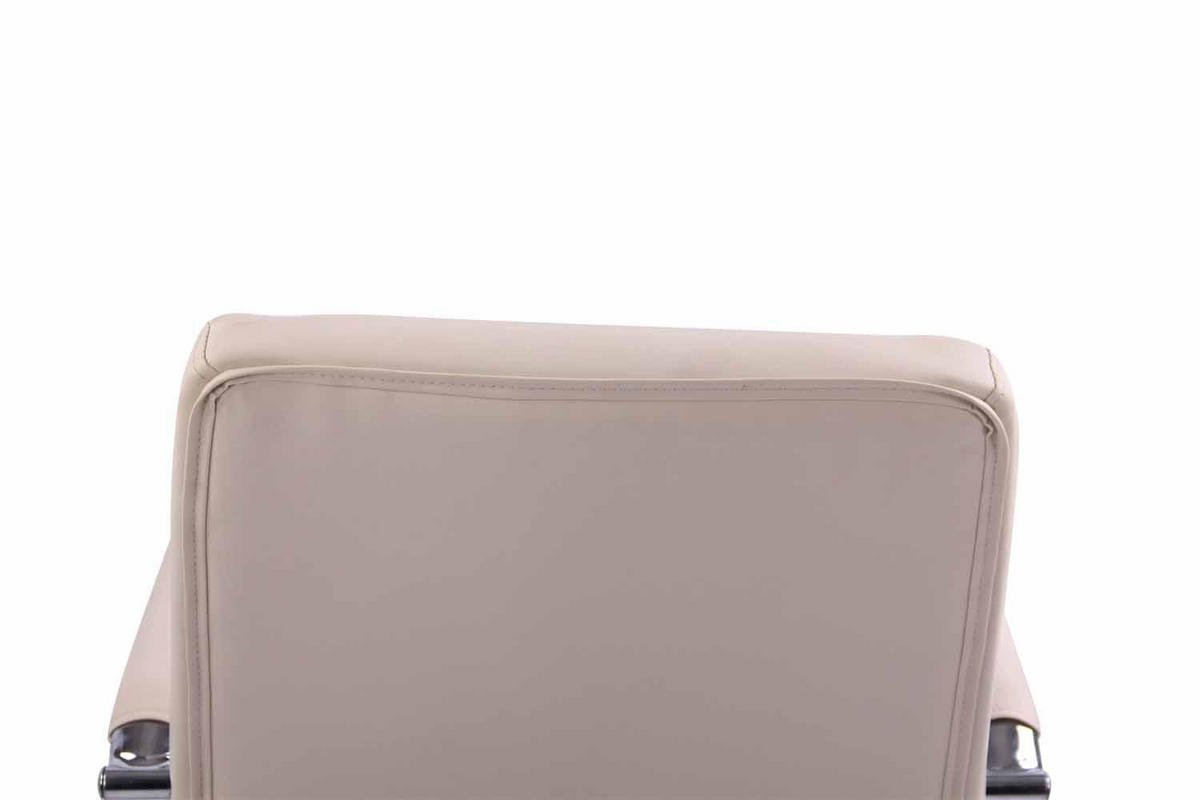 DREHSTUHL Lederlook creme - Chromfarben/Creme, Textil/Metall (56/94/62cm) - CLP