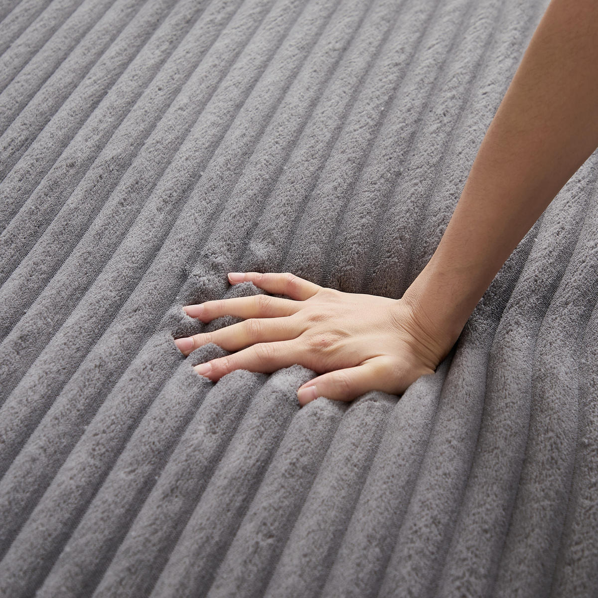 SOFA modular Cord Grau mit Kissen - Grau, Kunststoff (101/72.5/185cm) - Meubliv