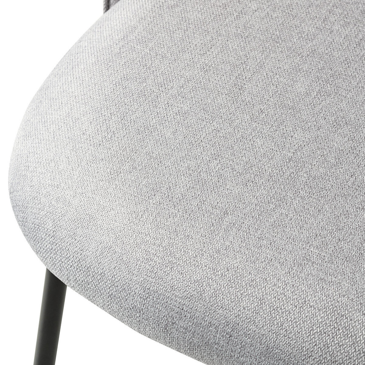 POLSTERSTUHL - Webstoff / Metall - Hellgrau, Textil (49/84/54cm) - home24