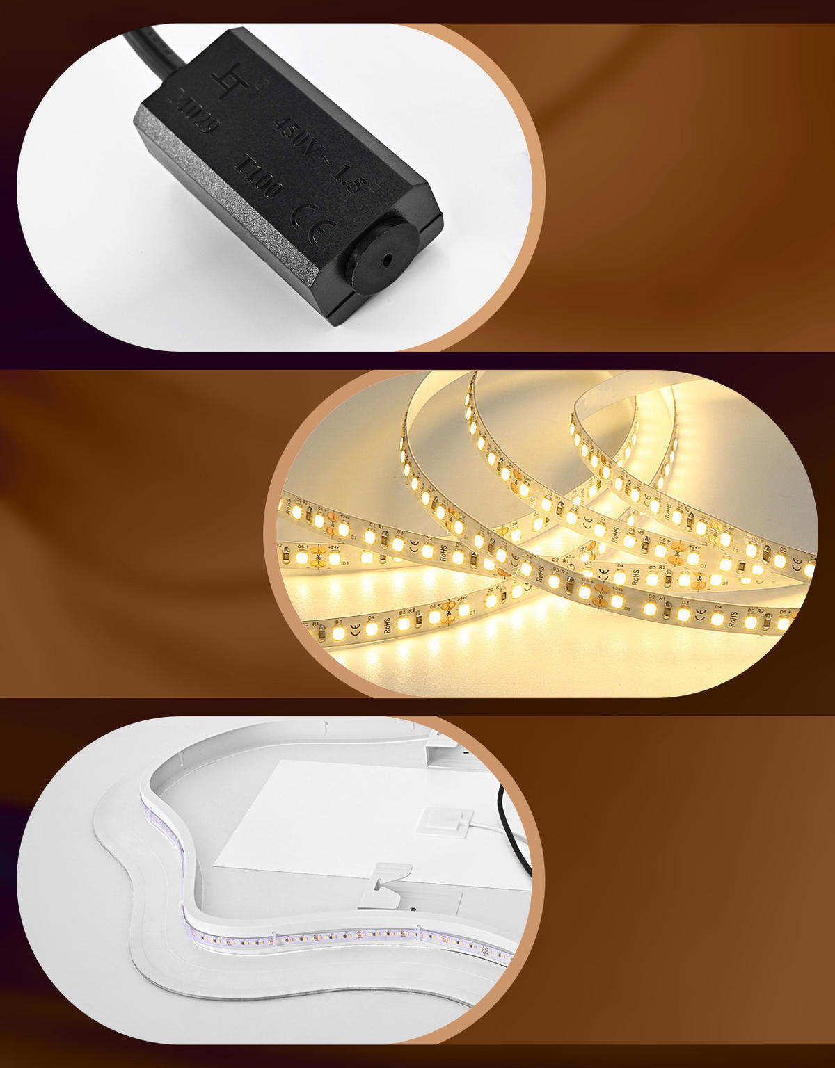LED koupelnové zrcadlo 3,4/60/80 cm - bílá, sklo (3.4/80/60cm) - Nettlife