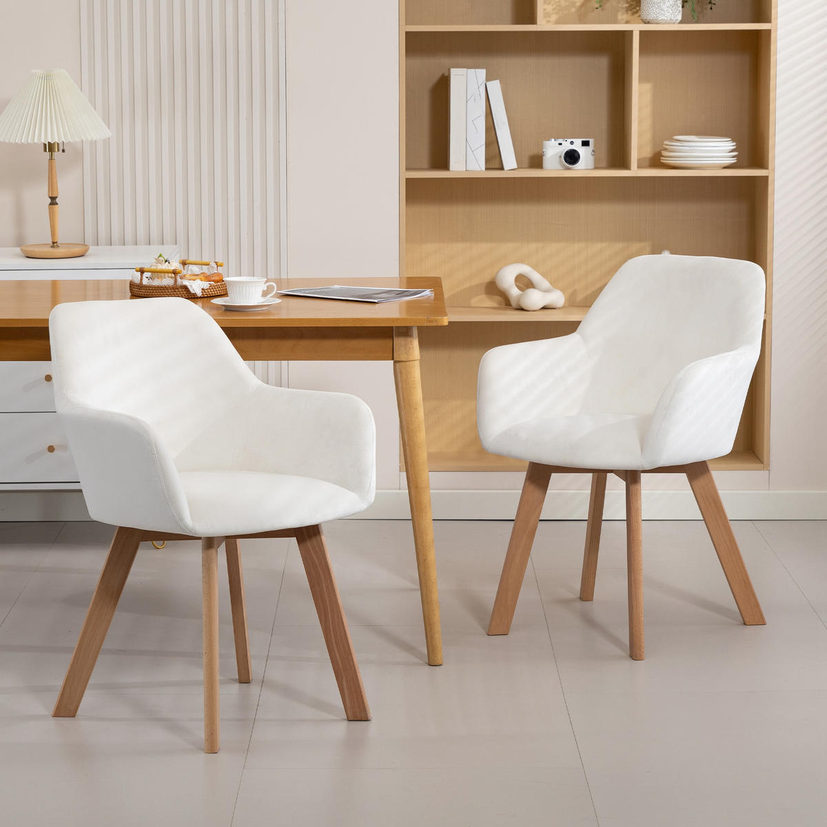 STÜHLE Creme 2 Stück - Creme, Textil (54/80/57cm) - GiPP