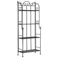 GARTENREGAL schwarz Metall 4 Ablageflächen klappbar Isernia - Goldfarben/Schwarz, Metall (61/155/29cm) - Beliani