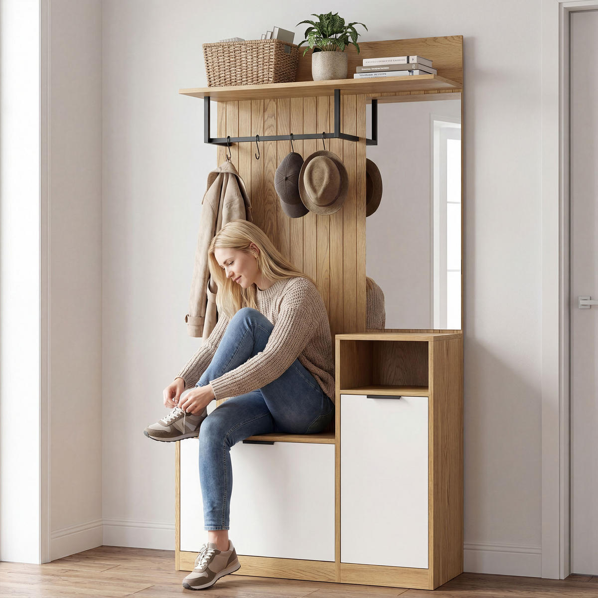 GARDEROBE DE-17896 Eiche - Eichefarben, Holzwerkstoff (36/168/80cm) - ComfortXL