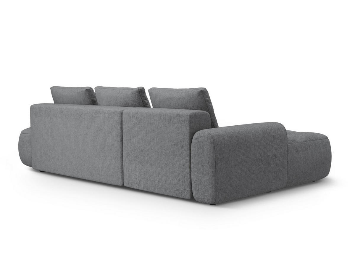 AUSKLAPPBARES-ECKSOFA links mit Container Linz aus strukturiertem Stoff grau 3 Sitzplätze - Grau, Textil (142/275cm) - Cosmopolitan Design