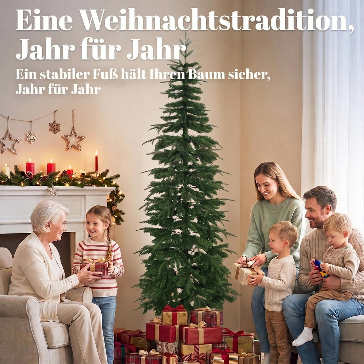 KÜNSTLICHER-WEIHNACHTSBAUM PE PVC Grün - Grün, Kunststoff (210cm) - HOMCOM