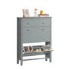 SCHUHSCHRANK Grau - Grau, Holzwerkstoff (80/108/25cm) - SoBuy