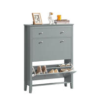 SCHUHSCHRANK Grau - Grau, Holzwerkstoff (80/108/25cm) - SoBuy