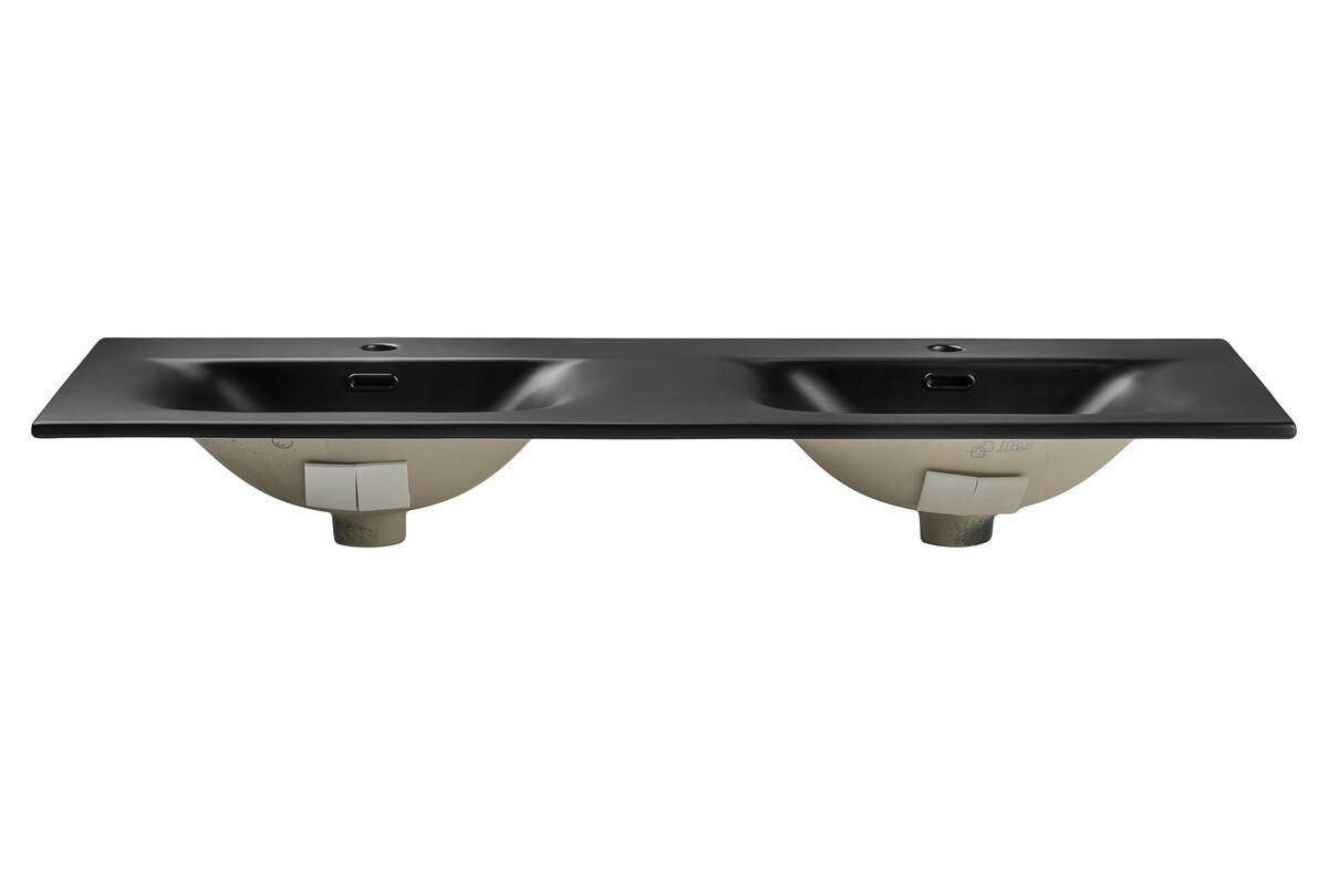 WASCHTISCHKOMBI 120 cm 3 Teile - Ocean Beige O BM437 in Beige / Geölter Eiche - Eichefarben/Schwarz, Holz/Keramik (120/57/46cm)