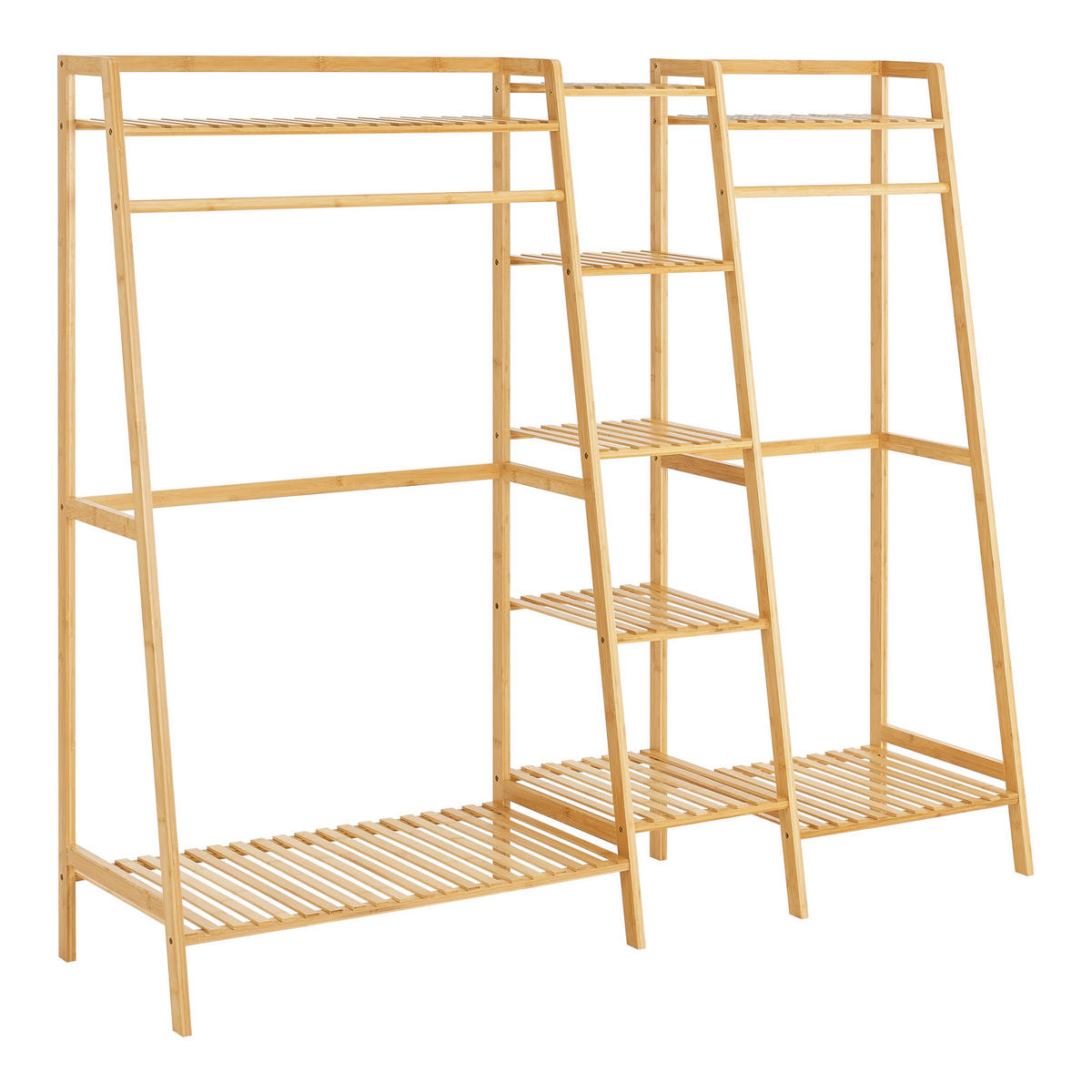 GARDEROBENSTÄNDER Sogndal - Naturfarben, Holz (158/139/40cm) - [en.casa]