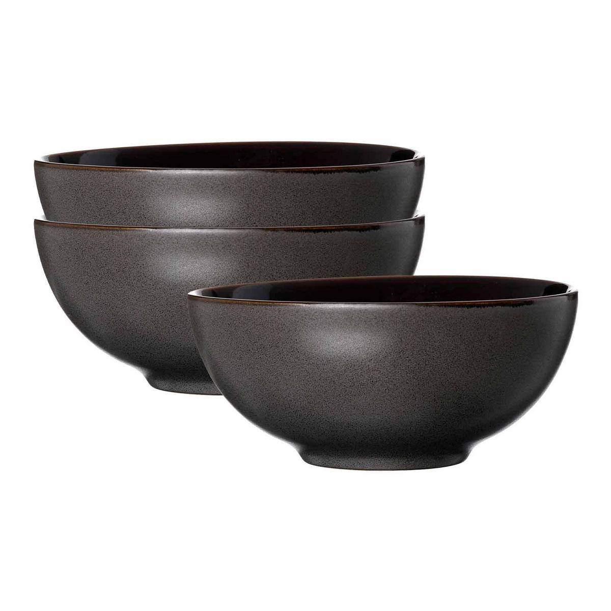 POKE BOWL SCHALEN Merida Anthrazit ø 17,5 cm 3er Set - Anthrazit, Keramik (17.5cm) - Ritzenhoff Breker