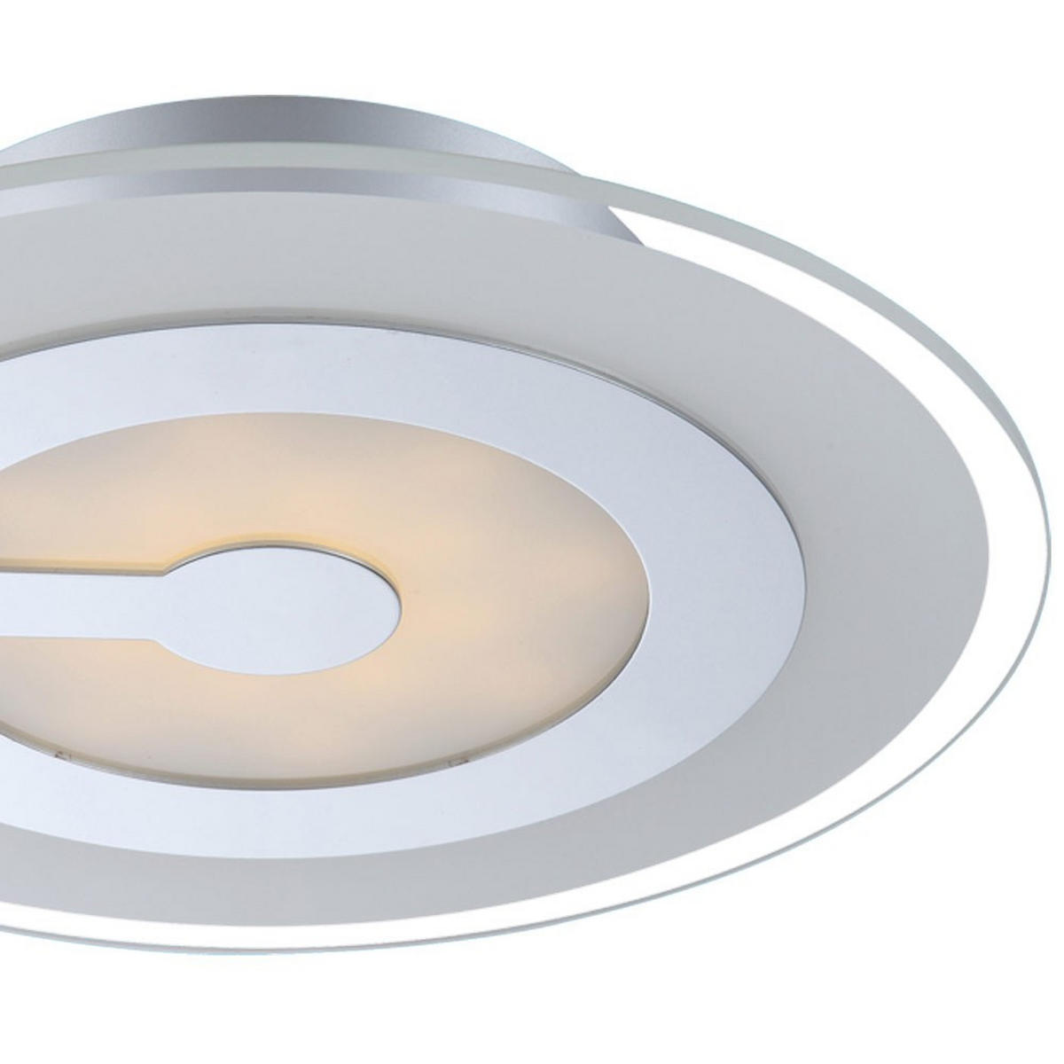 LED DECKENLEUCHTE Chrom Glas satiniert - Silberfarben, Glas (30/30/6.2cm) - Globo Lighting