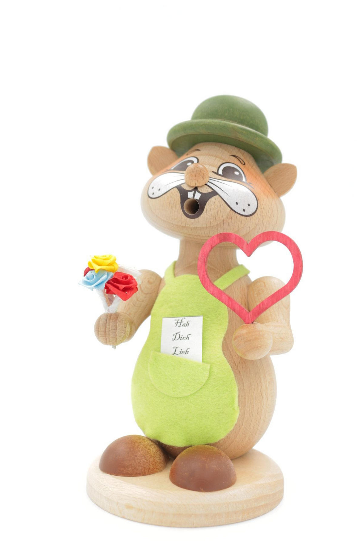 RAUCHFIGUR Hamster Romantiker 18 cm - Multicolor, Holz (12/18/0.1cm)