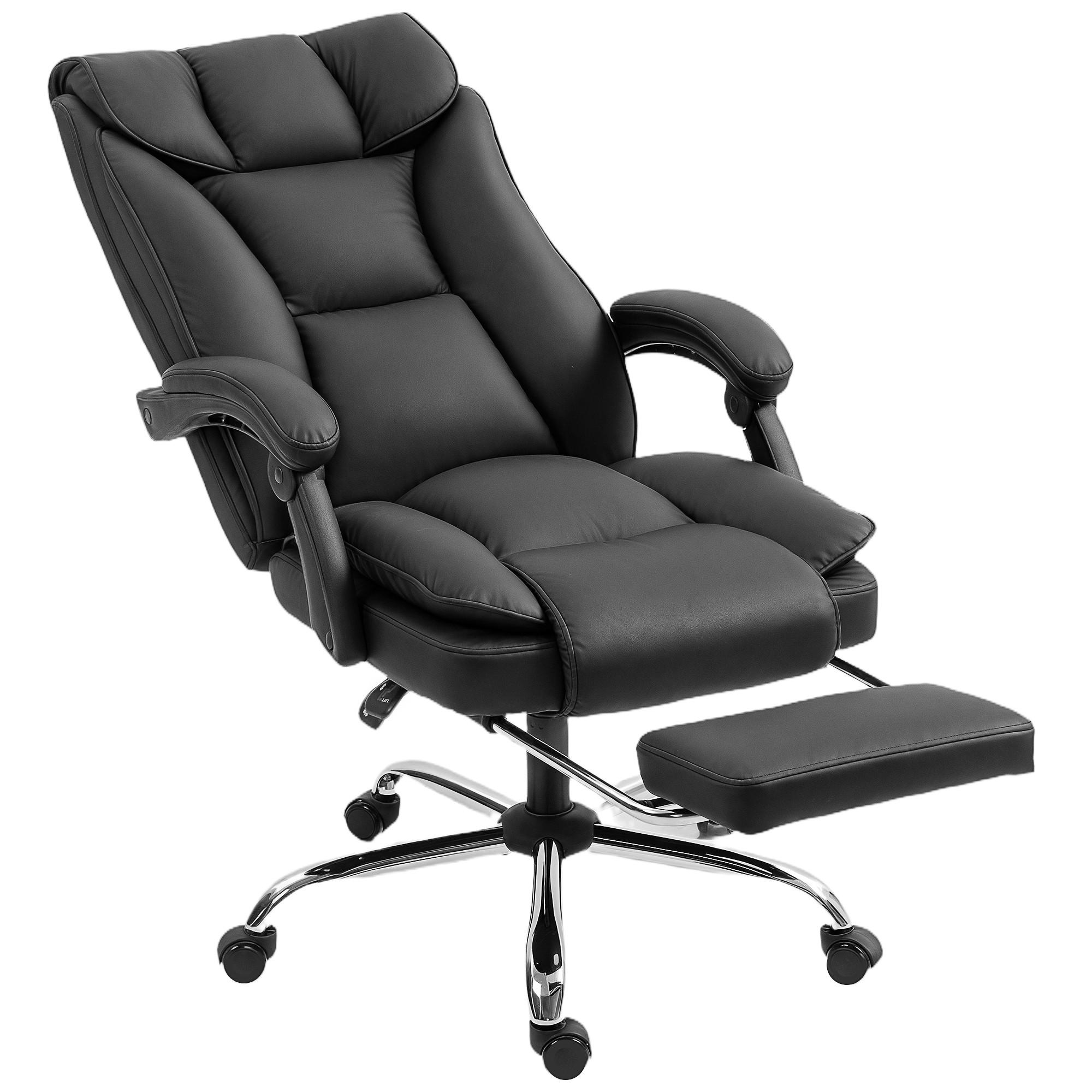 BÜROSTUHL Schwarz, Höhenverstellbar, mit Fußstütze, 66/72/113-121 cm - Schwarz, Metall (72/121/66cm) - PANGIVO