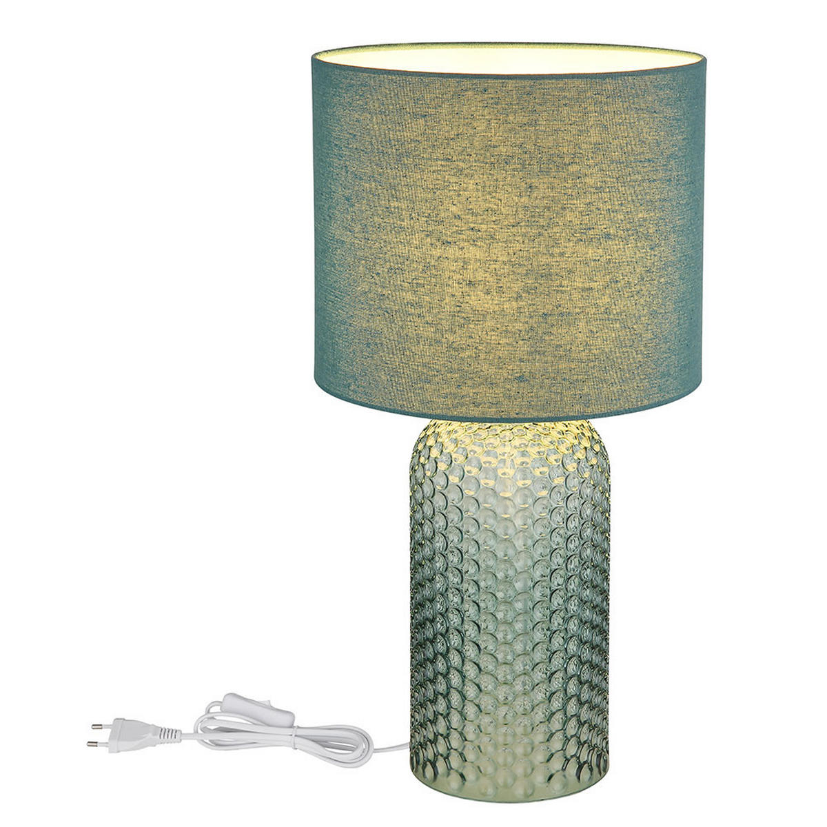TISCHLEUCHTE Glas Textil Blassgrün - Grün, Glas (26.5/26.5/50cm) - Globo Lighting