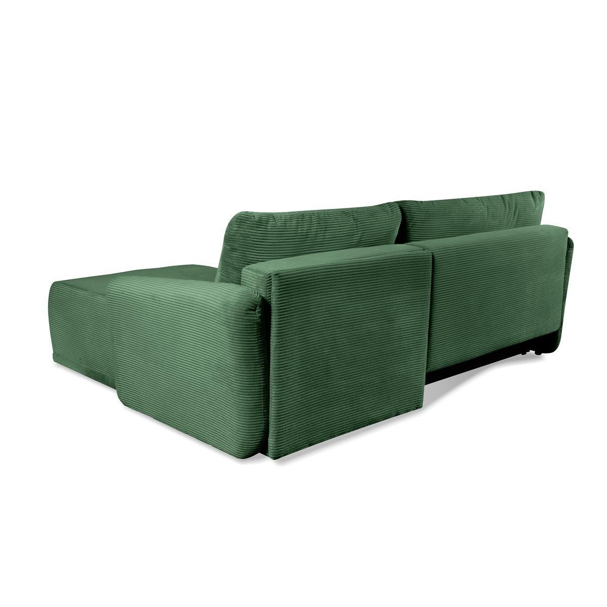 ECKSOFA Omron Grün, universal Schlafsofa - Grün, Holzwerkstoff/Textil (248/180cm) - Bettso