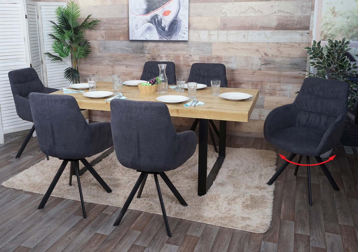 ESSZIMMERSTUHL Anthrazit 6er-Set - Anthrazit, Textil (57/94/47cm) - MCW