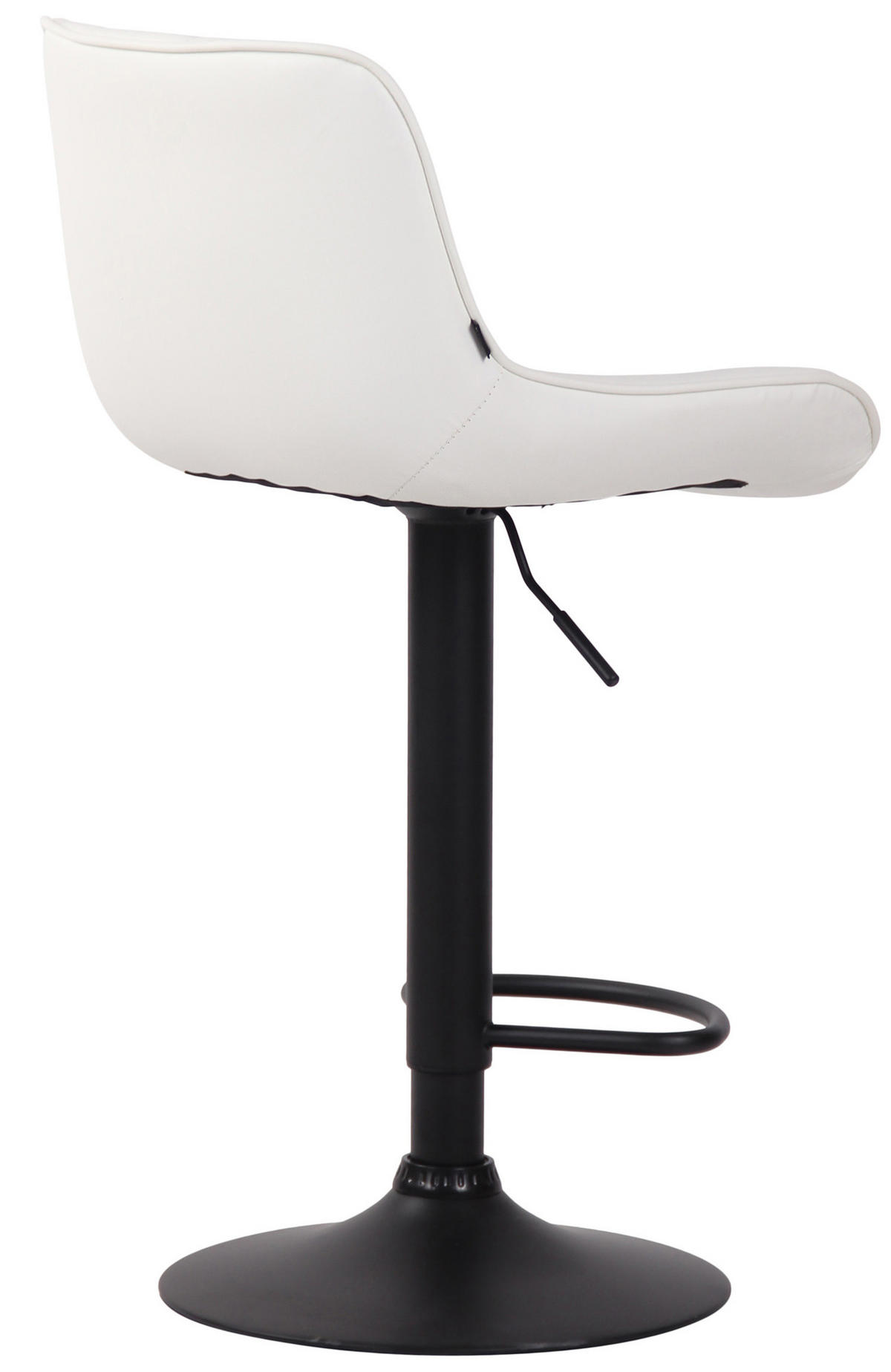 BARHOCKER Lento, Gestell schwarz, Kunstleder Weiß - Schwarz/Weiß, Kunststoff/Textil (50/100/50cm) - TPFLiving