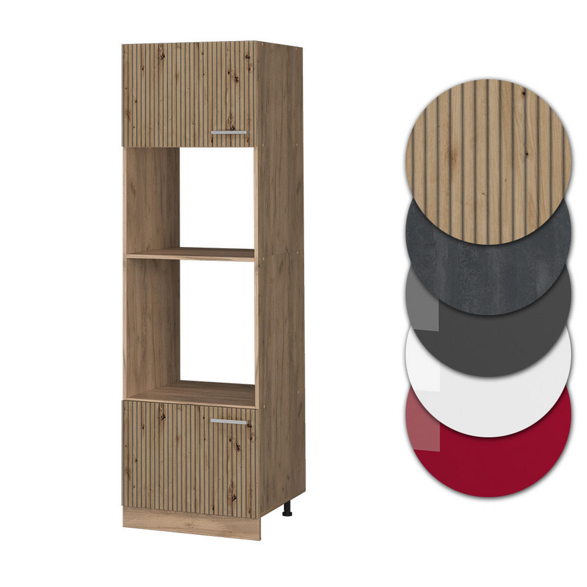 MIKROWELLENSCHRANK R-Line Artisan-Eiche 60 cm - Honigeiche/Eiche Wotan, Holzwerkstoff (60/206.8/57.2cm) - Vicco