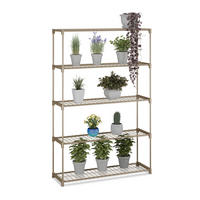 BLUMENREGAL - Braun, Kunststoff/Metall (91/140/28cm) - Relaxdays