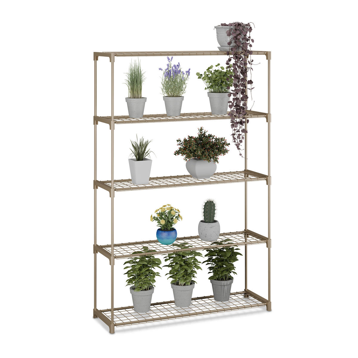 BLUMENREGAL - Braun, Kunststoff/Metall (91/140/28cm) - Relaxdays