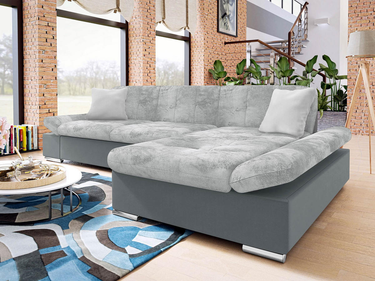 ECKSOFA Malwi Premiumi, Seite: Rechts - Grau, Holz/Textil (278/161cm) - MIRJAN24