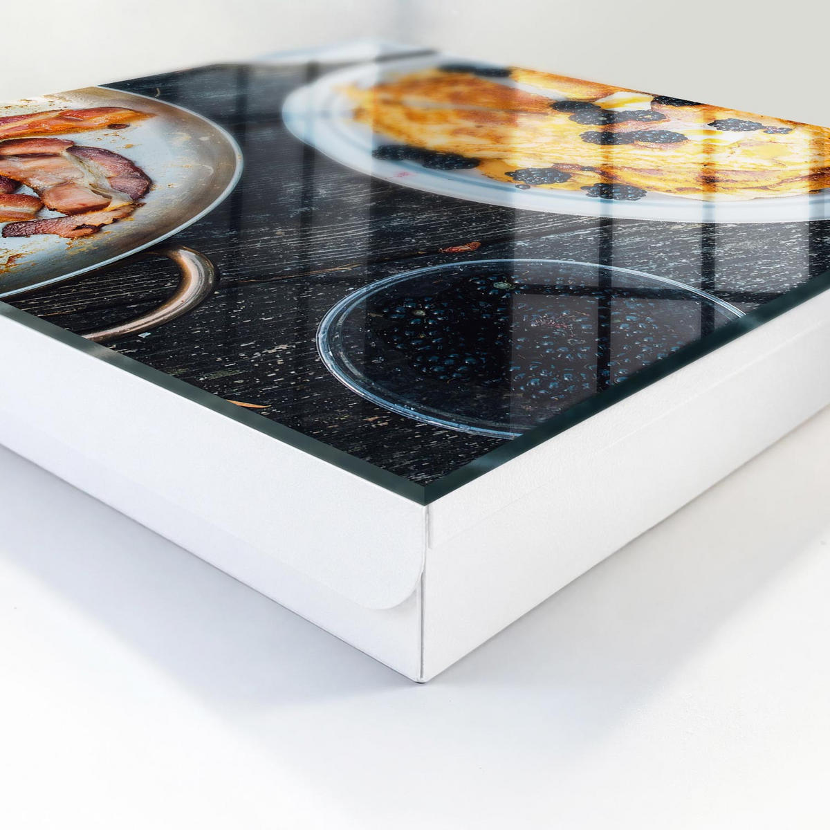 SCHLÜSSELBOX Weiß 30x30 cm – Türöffnung nach rechts - Hausgemachtes Frühstück - Braun, Metall (30/30/5cm) - TULUP