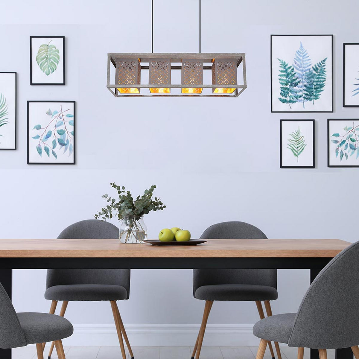 HÄNGELEUCHTE Metall Grau - Grau, Metall (75/20/120cm)