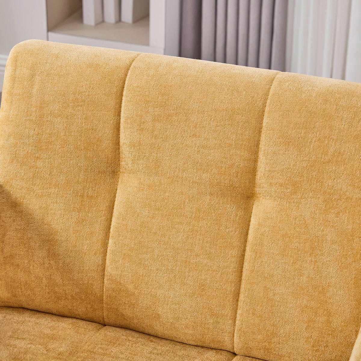 SESSEL Einzelner Sessel,dicke Polsterung,Chenille,Gelb - Gelb, Textil (67.5/74.5/69cm) - LVHOM