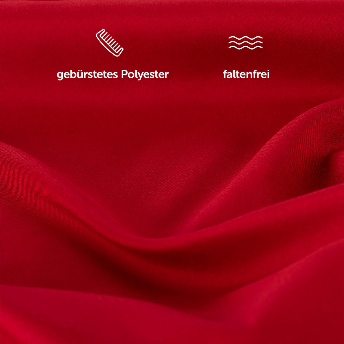 BETTLAKEN 3er Set - Spannbettlaken 180x200x30cm 2X Kissenbezug 50x80cm - Red - Rot, Textil (180/200cm)