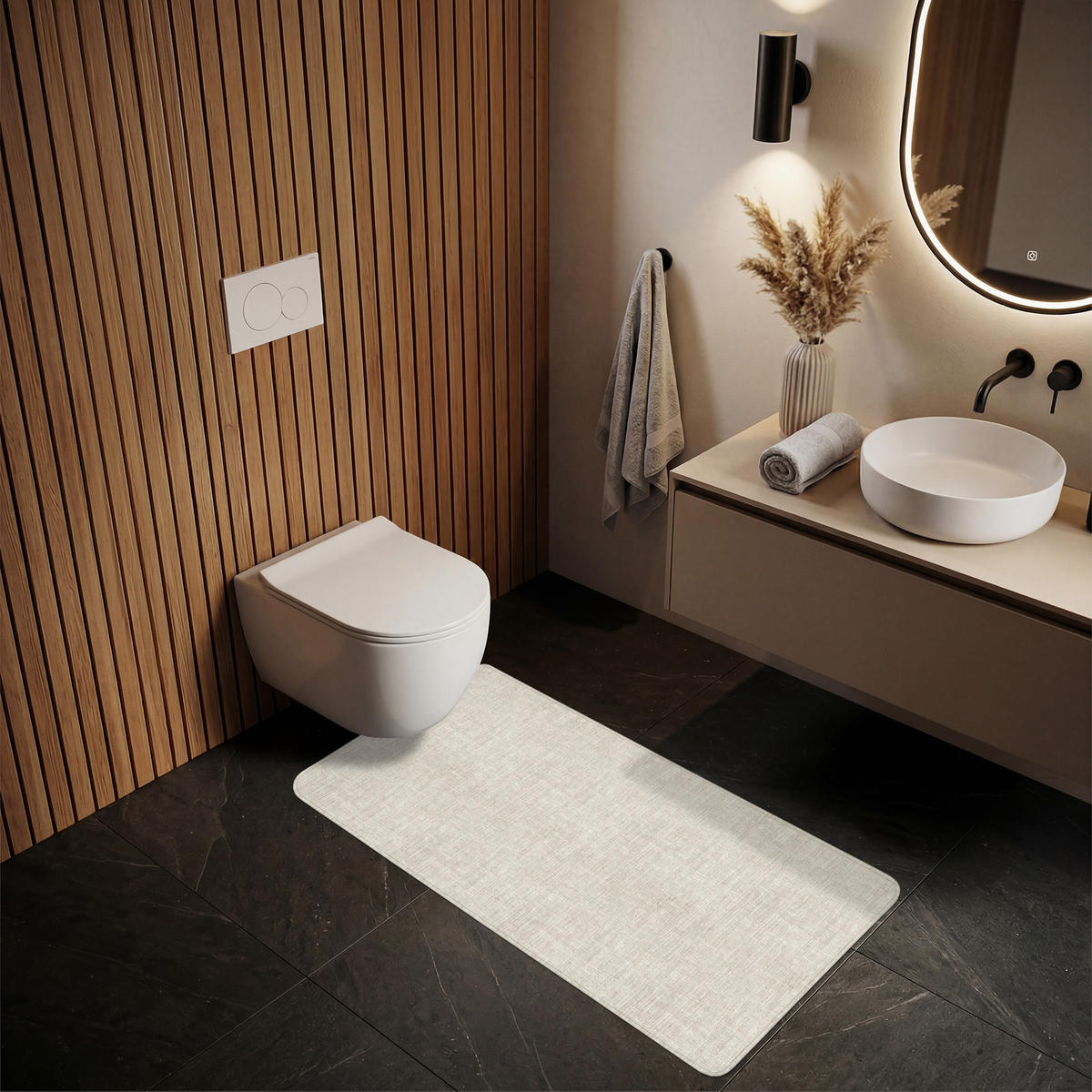 KOUPELNOVÁ PŘEDLOŽKA Povlečení - Textura - Béžová 60x120 cm - béžová, textil/plast (60/120cm) - OnlyWow