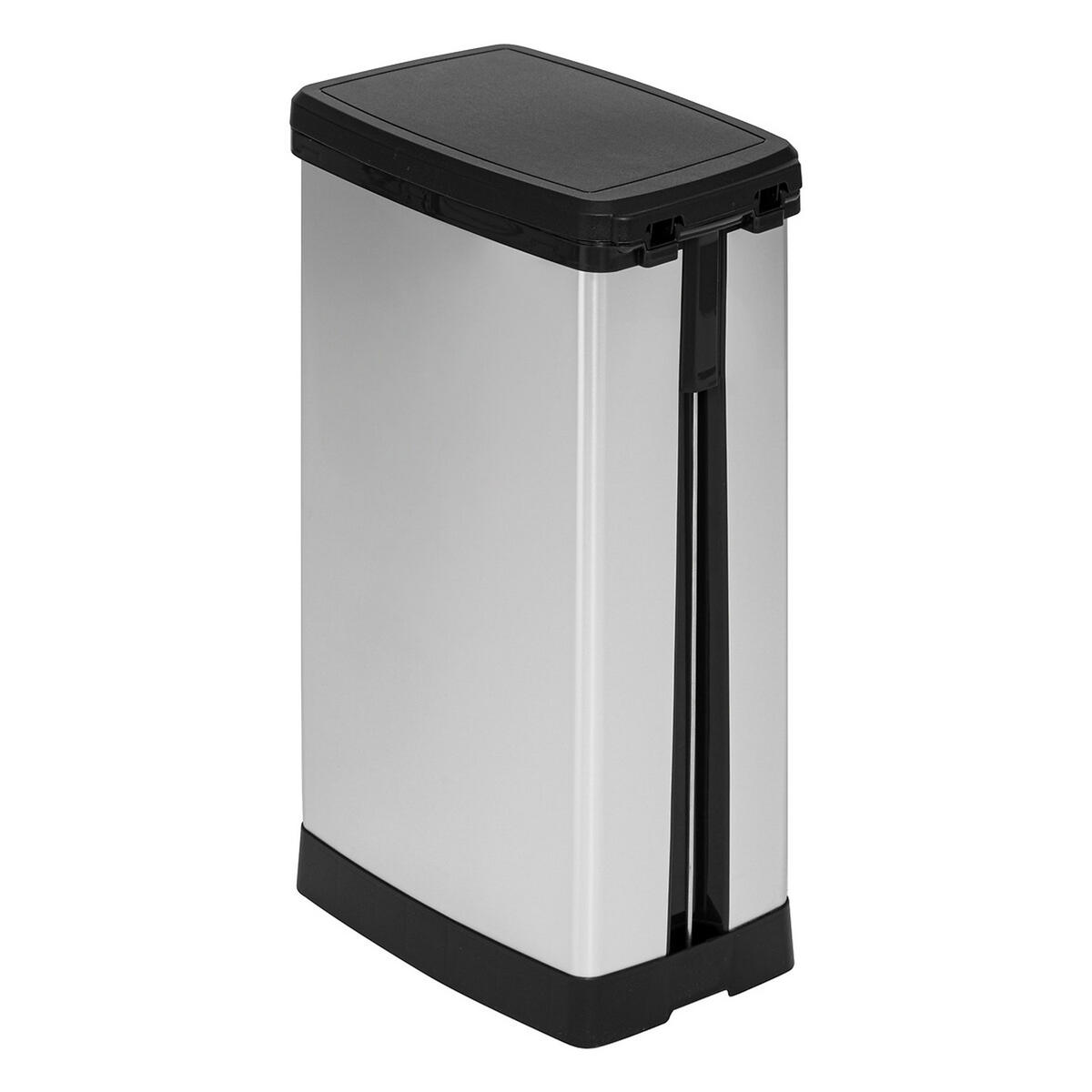 PEDAL-ABFALLEIMER Ariane, Soft Close, Polypropylen, Silber, 40 L - Grau, Metall (24.4/59.2/37cm) - 5five Simply Smart
