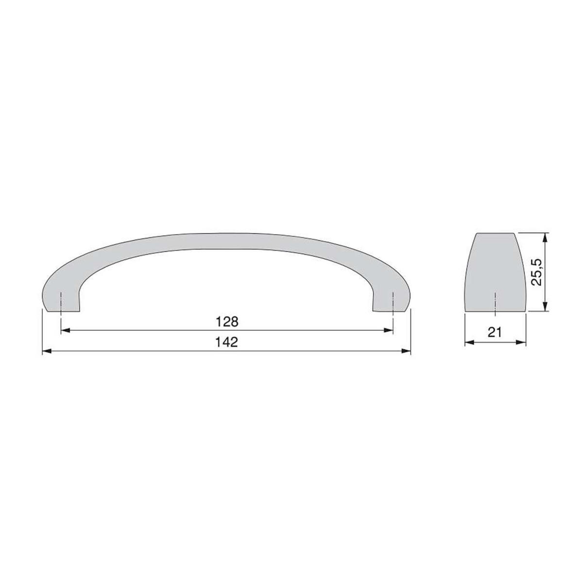 MÖBELGRIFFE Kyoto, L142mm, 128mm Achsenabstand, Zamak, Titanfarbig lackiert 20er-set - Titanfarben, Kunststoff (20.5/5/23cm) - EMUCA