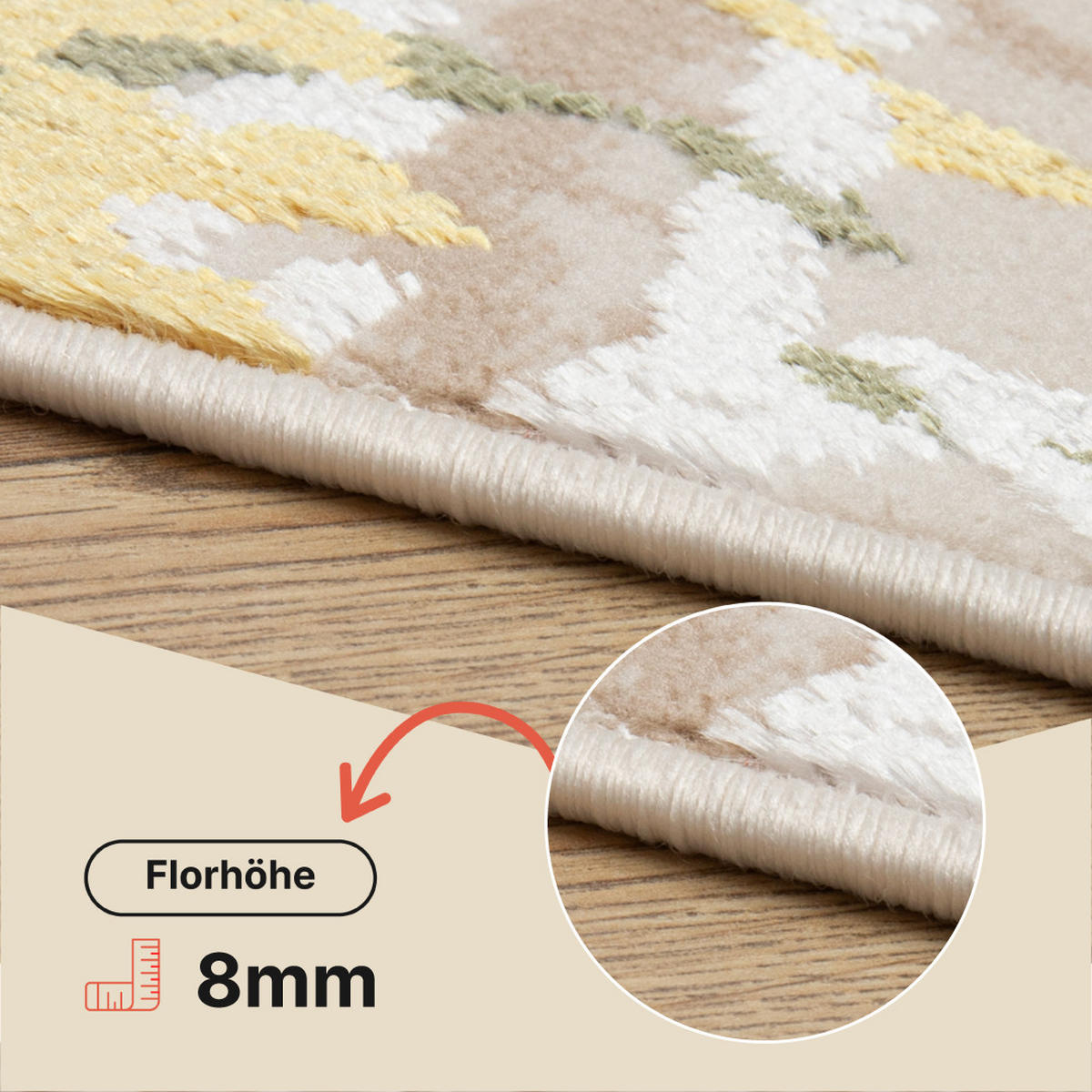 TEPPICH CRYSTAL Creme 140/200 cm - Creme, Textil (140/200cm) - Tapiso