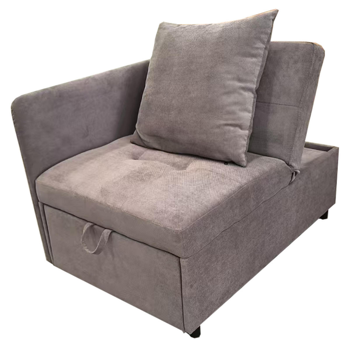 ROZKLADACIA pohovka, 177/68/65 cm sivá, čalúnená, 3 v 1 s polohovateľným operadlom - sivohnedá, textil (68/65/177cm) - BEAOK