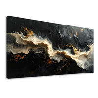 LEINWANDBILD Abstraktion 120x60cm - Schwarz, Textil (120/60cm) - Feeby