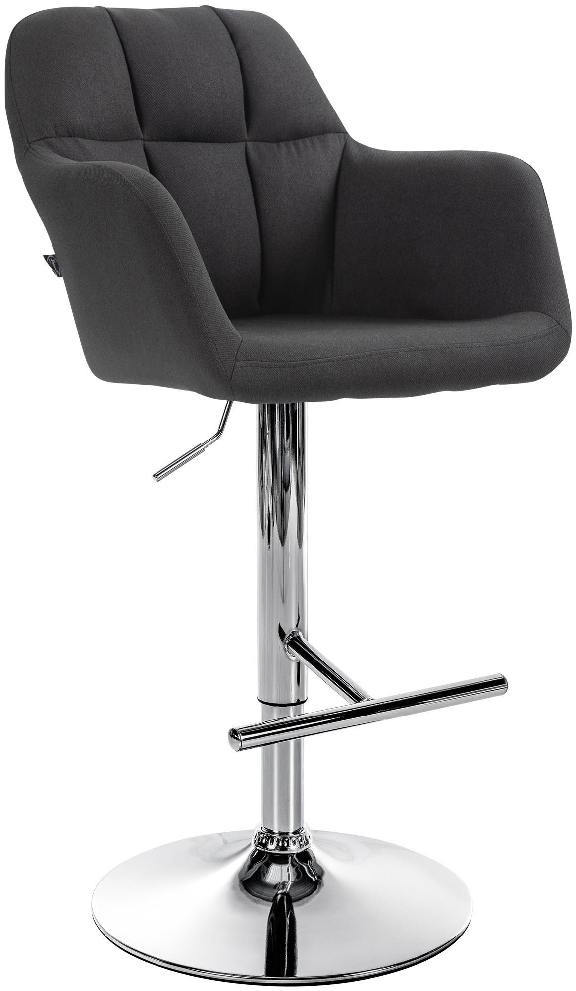 BARHOCKER Stoff schwarz - Chromfarben/Schwarz, Textil (57/97/59cm) - CLP