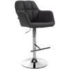 BARHOCKER Stoff schwarz - Chromfarben/Schwarz, Textil (57/97/59cm) - CLP