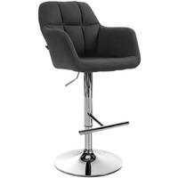 BARHOCKER Stoff schwarz - Chromfarben/Schwarz, Textil (57/97/59cm) - CLP
